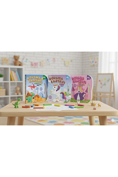 uzaktangelir 4 YAŞ OKUL ÖNCESİ ÇANTALI PONY - PRENSES VE DİNAZOR BOYAMA SETİ ...