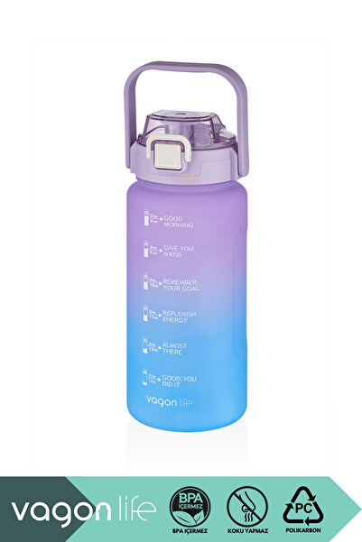 Vagonlife 1500ml Yenilenen Renkler Pipetli/Pipetsiz Kullanım Kulplu Çift Renk...
