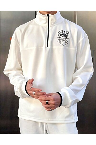 shop Erkek Yarım Fermuarlı Slim Fit Nefes Alan Scuba Dalgıç Kumaş