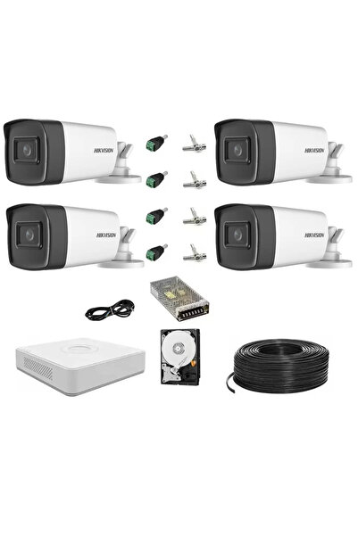 Hikvision Kit 4 surveillance cameras 2MP FULL HD IR 40m with accessories