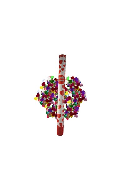 Magic Party Party confetti tube - heart pattern - 60 cm - spectacular effect