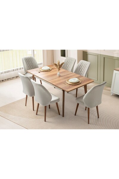 AYDINEV ÇINAR YEMEK MASASI+6 SANDALYE