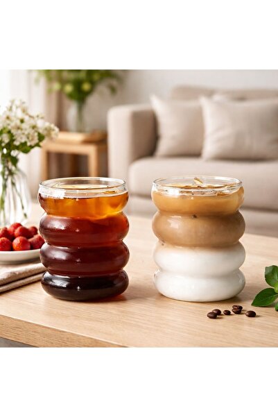 ELENOR HEDİYELİK Boğumlu Cam Kokteyl Ve Sunum Bardağı 2 Adet 300 ml