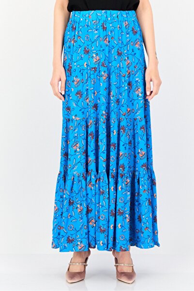 PROMOD Women Floral Print Maxi Skirt, Multicolor
