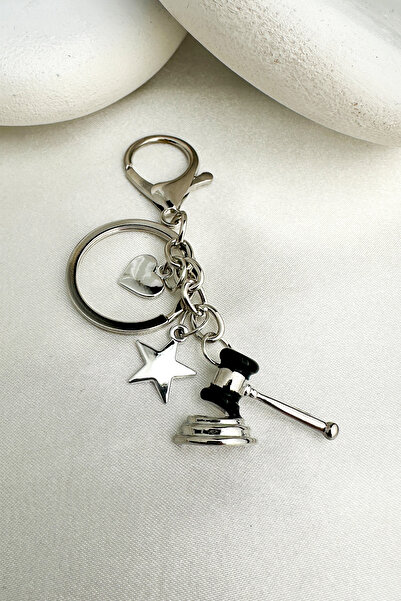 Modex Μπρελόκ με αξεσουάρ τσάντας με θέμα την δικαιοσύνη σε χρυσό κίτρινο χρώμα