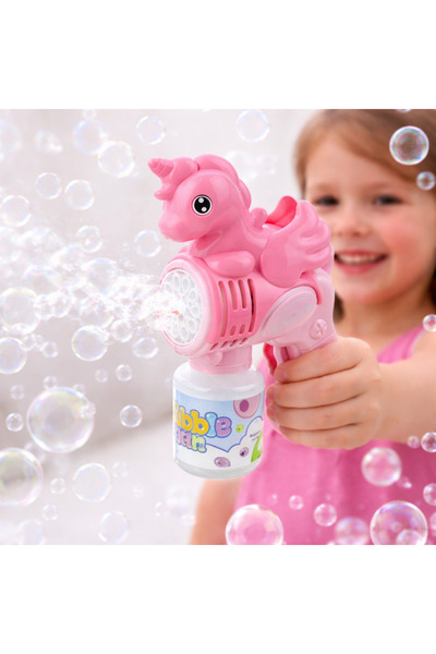 LRS STORE Baloncuk Tabancası Sevimli Yüksek Kalite Köpük Çıkarma Makinası Pilli Unicorn-Flamingo-Kurbağa