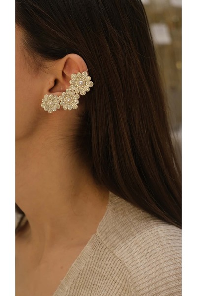 Jerie Full Zircon Stone Flower Figure Earcuff Cartilage Earring (for the Left...