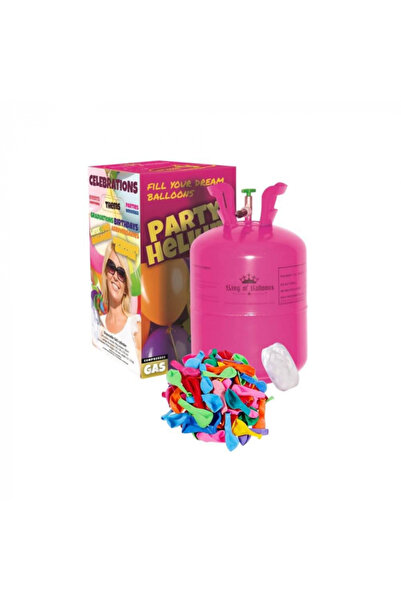 Balloons4party Pachet sticlă heliu 0,40 mc cu 50 de baloane latex 23 cm