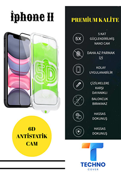 BCASE İphone 11 / XR Uyumlu Ekran Koruyucu Aparatlı Kolay Uyumlu 6D Tam Kapla...