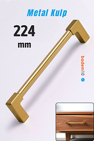 Badem10 Nova 224 mm Bronz Metal Mobilya Kulp Çekmece Dolap Kapak Kolu Kulpu K...