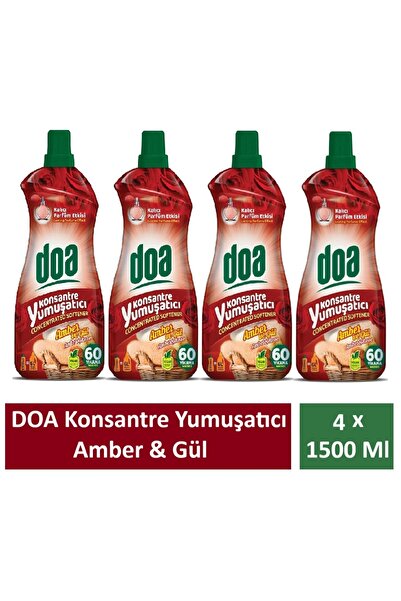 Doa Konsantre Çamaşır Yumuşatıcı Amber Ve Gül 1500 Ml x 4 Adet