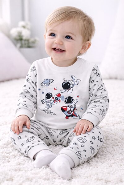 Süpermini Erkek Bebek Pijama Takım / 2li Pijama Takım Alt Üst Space Astronot ...