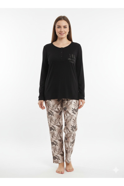 Çağrı Home Collection طقم بيجامة رفيعة بتصميم مسطح من الأعلى وستة أنماط مختلفة