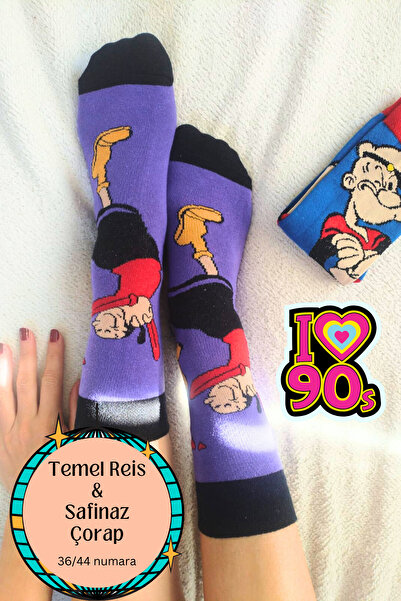 Corapcin حزمة من 2 جوارب بنمط الرسوم المتحركة من التسعينيات من تيميز رايس وسا...