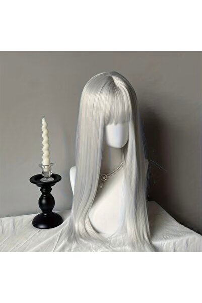 Store Uzun Beyaz Peruk 65 cm – Anime & Cosplay Kahküllü Model