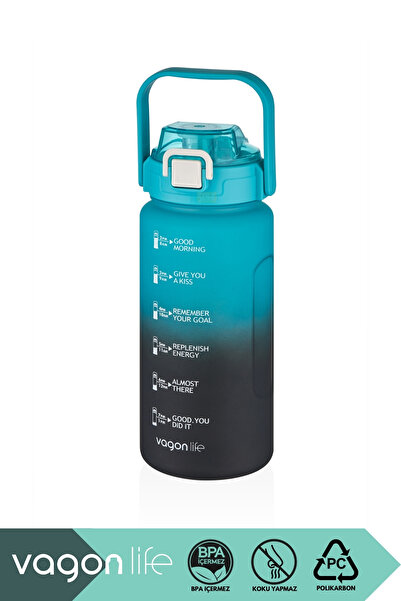 Vagonlife 1500ml Yenilenen Renkler Pipetli/Pipetsiz Kullanım Kulplu Çift Renk...