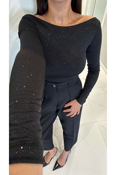 BİRCANÇİL Bluză neagră cu sclipici Loi