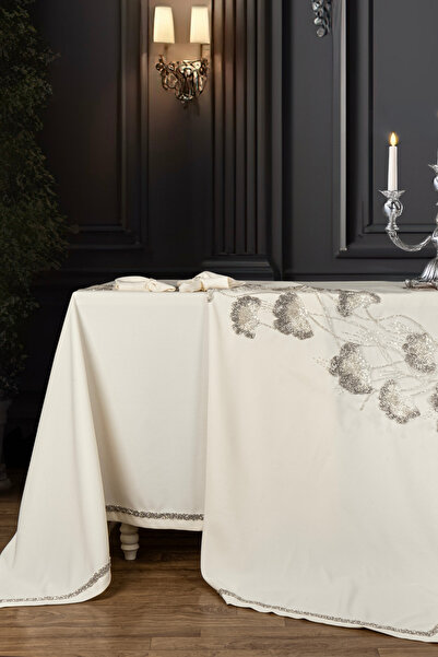 ZEBRACASA Mila Masa Örtüsü Takımı / Krem