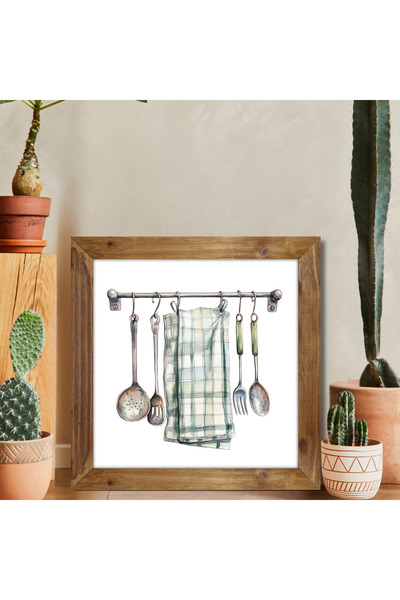 woodhomeworks One Piece Real Wood Framed Decor Pictură pătrată