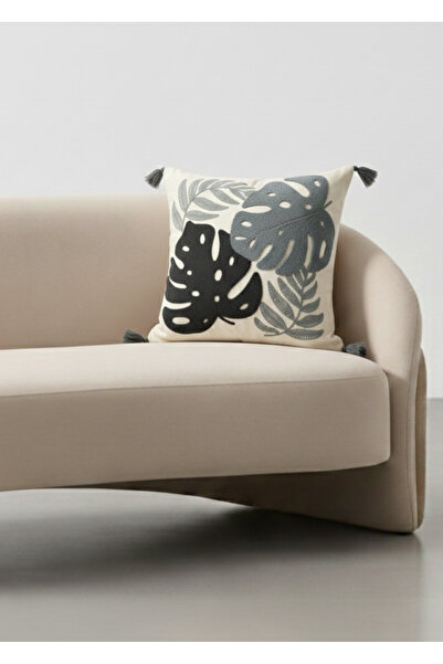 Destiva Home غطاء وسادة مزخرف مطرز بتصميم تروبيكال بانش ملون من القطن مقاس 42...