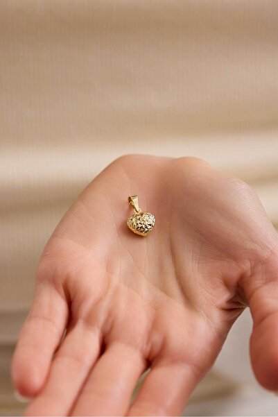 Tufanlar Kuyumculuk 14 Ayar Kalemli Kalp Altın Kolye Ucu