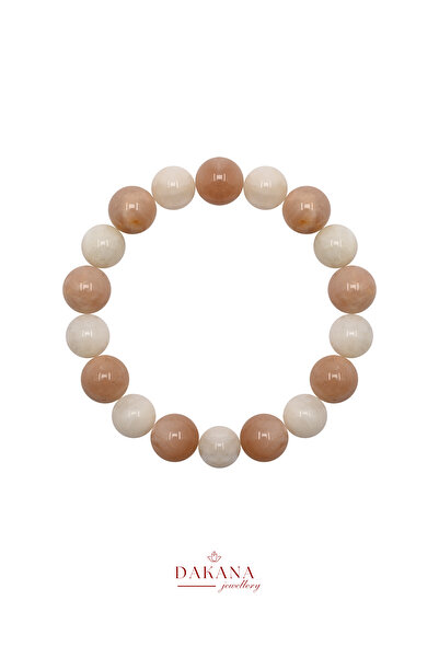 DAKANA JEWELLERY Certified Moonstone 10-8 mm Natural Stone Bracelet