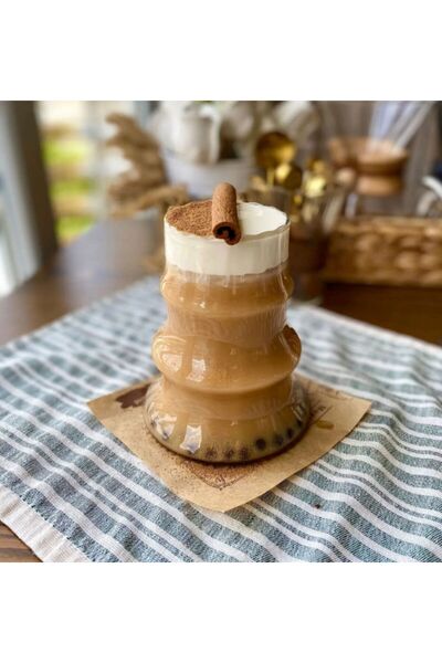 ELENOR HEDİYELİK Çam Bardak Modern Tasarım Çay-Kahve -Meşrubat Bardağı