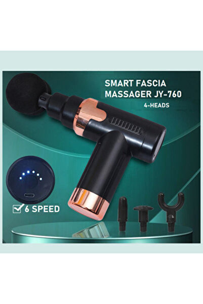 NO BRAND جهاز تدليك اللفافة الذكي - 6 سرعات، 4 رؤوس، جهاز تدليك قرعي محمول لت...