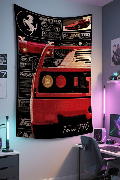 RUGRUMBA Gamer Wall Covering – Car Themed, High-Quality Fabric, Tapestry Wall...