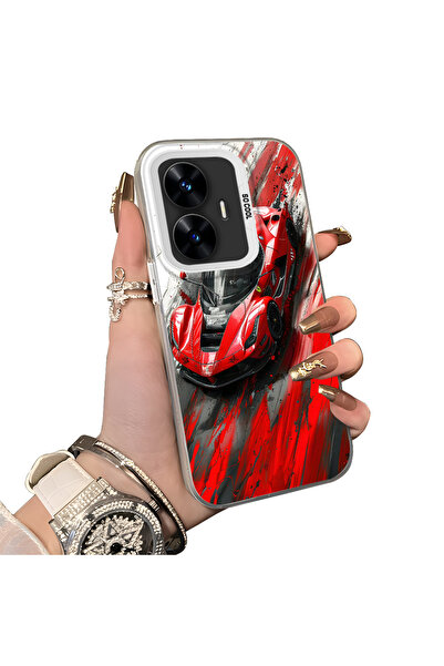 ucuc حافظة مضادة للسقوط من السيليكون المتوافقة مع هاتف Realme C55، بتصميم سيا...