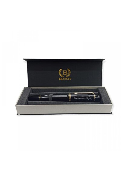 PİGADO İsme Kişiye Özel Siyah Gold Pistonlu Dolma Kalem