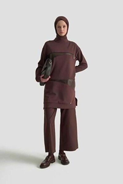 Armine Deri Garnili Tunik - Kakao