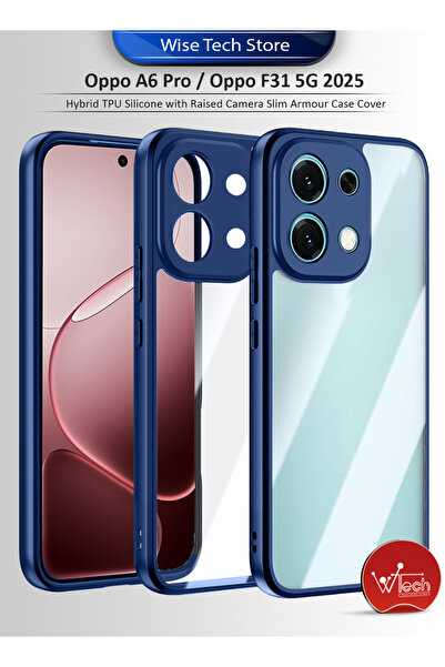 Wtech غطاء حماية نحيف من السيليكون الحراري المرن (TPU) مع كاميرا بارزة لهاتف Oppo A6 Pro 5G / Oppo F31 5G 2025