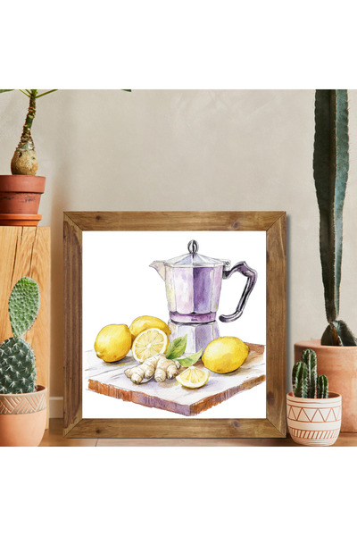 woodhomeworks One Piece Real Wood Framed Decor Pictură pătrată