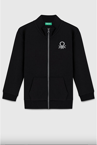 Benetton Φούτερ για αγόρι με μαύρο λογότυπο