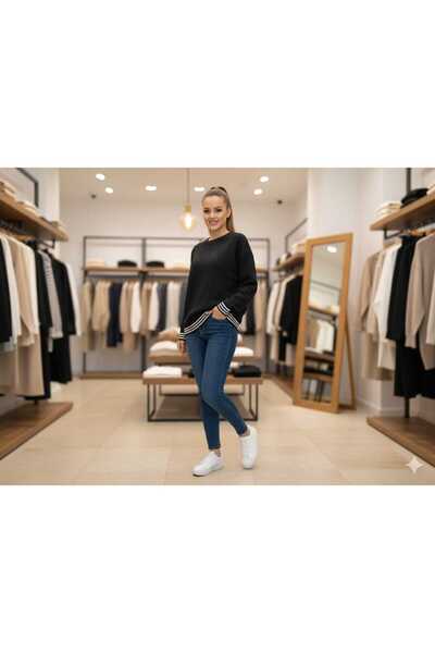 MEİLİN Striped Hair Braided Sweater