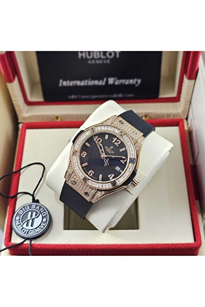 Hublot ساعة هوبلت بيق بانق ستيل دايموند - اطار ذهبي زركون ميناء ارقام
