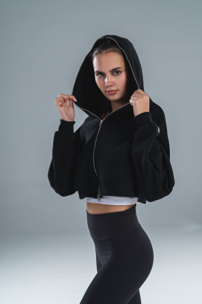 Paw Garage Women's Three Thread Sh Fleece-Lined Fabric K Hooded Metal Zipper Sweat