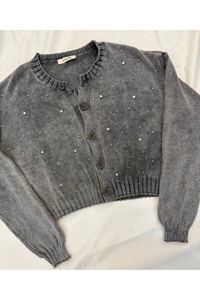 MACMEE Gri taşlı hırka