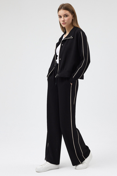 zitex Mock Neck Piped Detail Modal Fabric Tracksuit Set