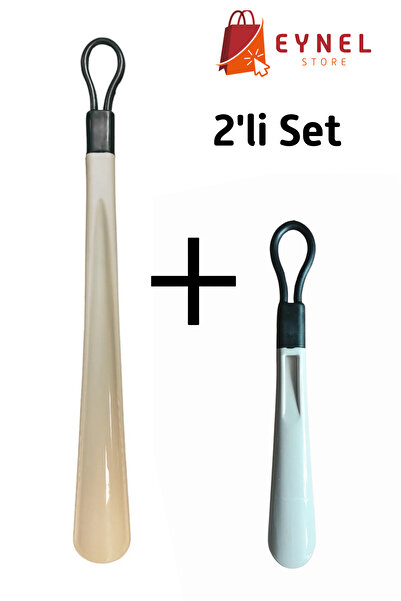 Eynel 2'li Set 42 cm & 27 cm Sert Plastik Ayakkabı Çekeceği Kerata Ayakkabı İ...