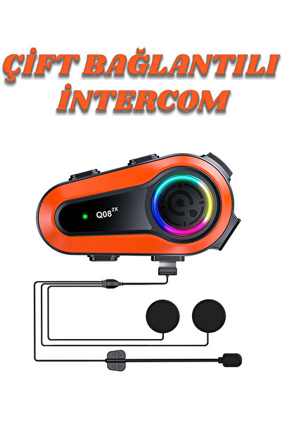 TECHNOMEN Su Geçirmez Çift Bağlantılı Motosiklet Intercom Sistemi Gürültü Eng...