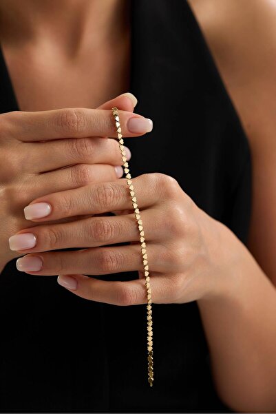 Tufanlar Kuyumculuk 14 Ayar Mini Kalp Zincir Altın Bileklik