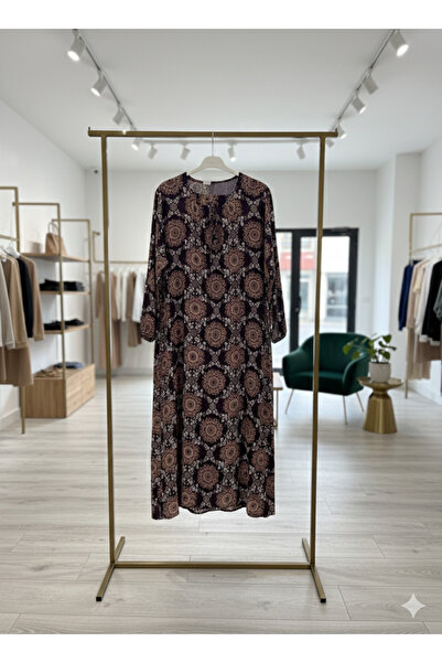 fariza tekstil Rochie cu decolteu în U, largă, din viscoză, croială