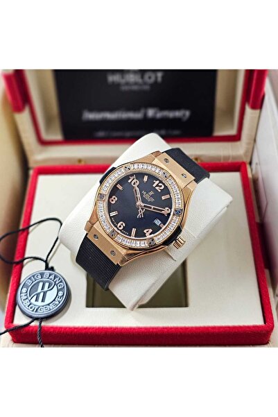 Hublot ساعة هوبلت بيق بانق ستيل دايموند - اطار ذهبي زركون ميناء ارقام