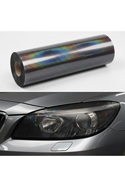 Oto Aksesuarcım Honeycomb Patterned 3D Colormatic Headlight Film Stop Foil 1Mx30Cm Light Black