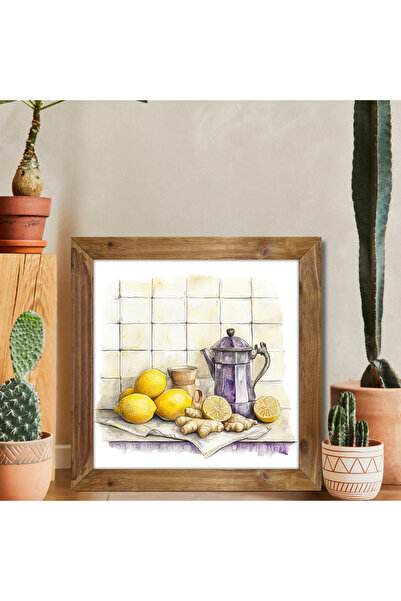 woodhomeworks One Piece Real Wood Framed Decor Pictură pătrată