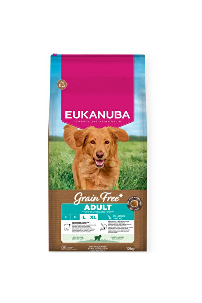 Eukanuba hrană uscată pentru câini adulți de talie mare cu miel fără cereale, 12 kg