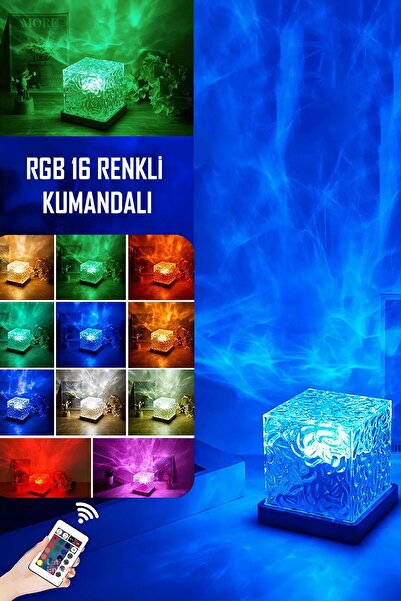 ozbience Renkli Kristal Kuzey Işıkları Projektör Gece Lambası, Sihirli Atmosf...