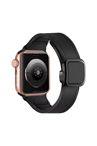 Alstrap حزام من الجلد الصناعي متوافق مع ساعة أبل 11-10 (46 ملم) 9 8 7 (45 ملم...